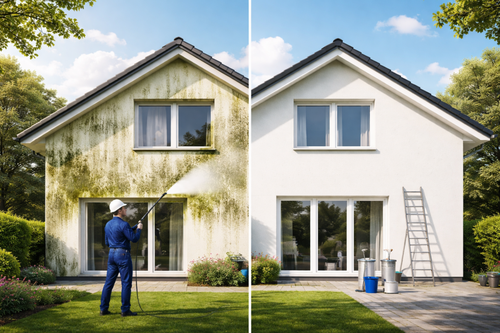 Fassade reinigen oder streichen